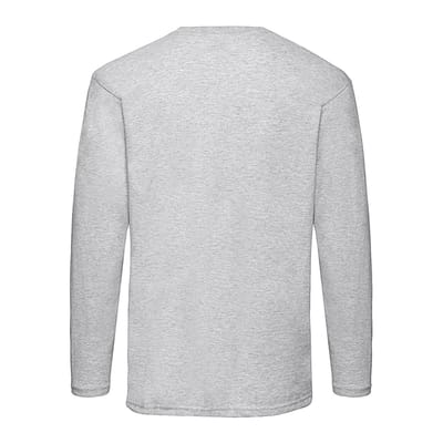 Fruit of the Loom Heren Valueweight Heather T-shirt met lange mouwen (Heide Grijs)