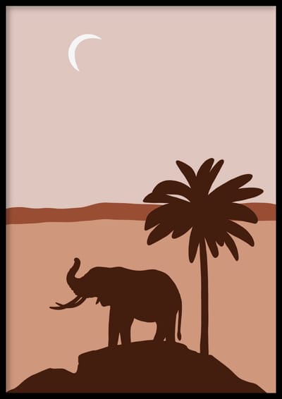 Poster Elephant - Abstracte poster - 30x40 cm - Exclusief lijst - WALLLL