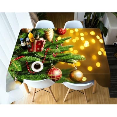 Kerstcadeau Thema Patroon Tafelkleed Stofdicht Verdikken Katoenen Hoes Rechthoekig Rond Tafelkleed Voor Bruiloft Picknick Feest 40x40cm