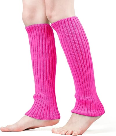 Zachte Beenwarmers voor Dames in 80s Stijl, Ribbelpatroon, Ideaal voor Cosplay, Feestjes en Yoga