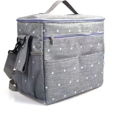 Draagtas voor kinderwagen - waterdicht - met 2 bekerhouders - multifunctionele luiertas - grijs - 51 cm