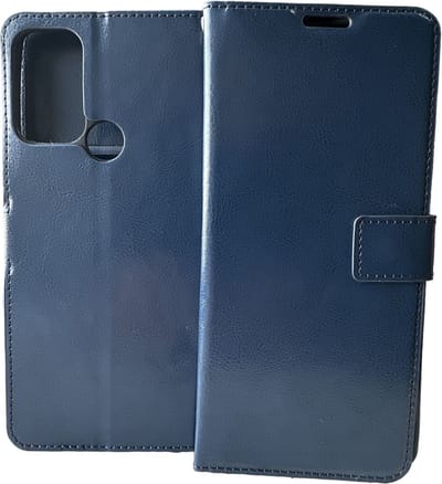 Portemonnee Book Case Hoesje Geschikt voor: Motorola Moto G60s donker blauw