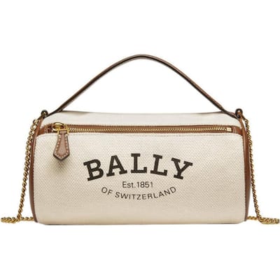 Bally Sac Cabas à Fermeture Éclair Mode Imprimé Lettres Logo Sac Bandoulière Femme Beige 6302811 Basic Set (Bag+Dust Bag) white