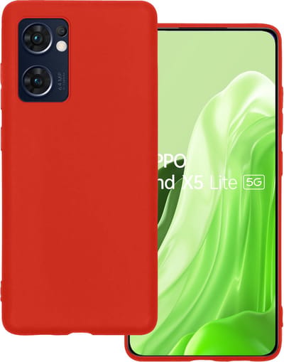 Hoesje Geschikt voor OPPO Find X5 Lite - Sterk & Shockproof - Hoes Cover - Siliconen Case - Rood