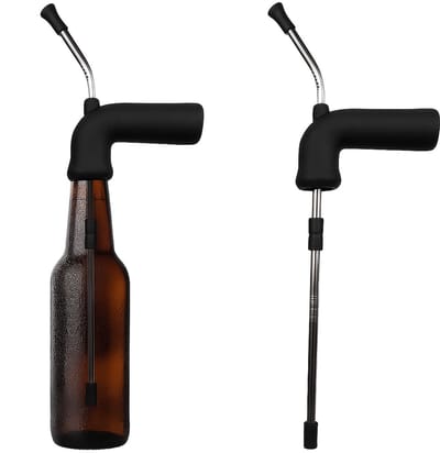 WVspecials Bier Snorkel Zwart met timer - Biersnorkel - Adtaper - Rietadt - Bierriet - Bier Dispenser - BierBuis - Bierkanon - Bierspel - Feestpakket - Feest adtributen - Spieskanon - Bierpong - Drankspel - Bier Accessoires - Bier Gadgets