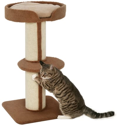 Wishdor - Kattenkrabpaal - sisal - meerdere niveaus - 45L x 45B x 91H cm Light Brown