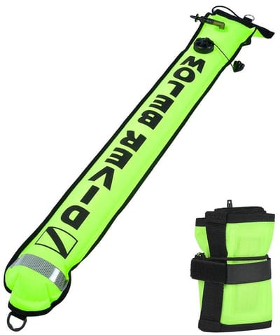 Dailygoods- Oppervlakte Marker Hoge Zichtbaarheid - Opblaasbare Markerboei - Duik Signaal Marker - Veiligheid Accessoire - Waterdicht 210D Nylondoek - Afmetingen 148x18cm/178x15,5cm - Duikboei