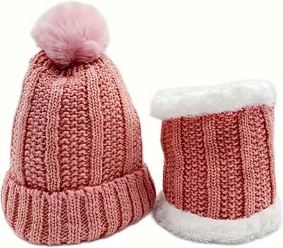 Nivard Nekwarmer - Heren - Dames - Fleece - Motor - Bandana - Masker - Colsjaal - Winter - Sjaal - Gewatteerd - Set - Met Muts - Roze