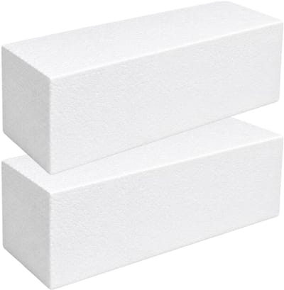 Piepschuim vormen - baksteen - 2x - 30 x 10 x 10 cm - styropor hobby / DIY vorm - basis knutselfiguren