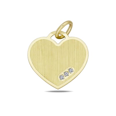 Juwelier Zwartevalk 9 karaat hartje hanger met zirkonia - 14.271