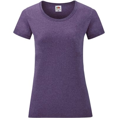Fruit of the Loom Dames/vrouwen Lady-Fit Valueweight Short Sleeve T-Shirt (Pak van 5) (Heide Paars)