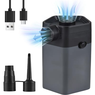 Mini Luchtpomp Draadloos Oplaadbaar 6000pa 2850rpm Opblaasbaar Leegloopbaar 120L/min Elektrisch Handheld zwart