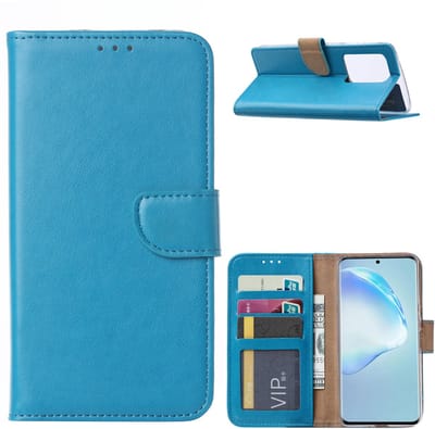 Hoesje Geschikt Voor Samsung Galaxy S20 Ultra Portemonnee hoesje / Boek hoesje - Turquoise