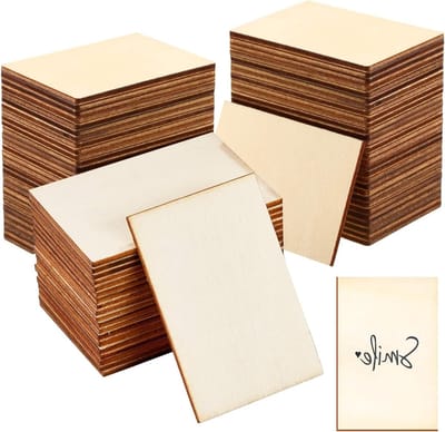 Ongefinished Balsa Hout Platen - 80 Stuks, 7.5 x 5 cm, Perfect voor Knutselen, Schilderen en DIY Projecten