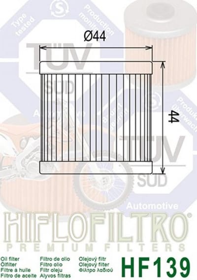 Filtre à huile Hiflofiltro pour Quad Suzuki 450 LT-R R 2006 à 2009 Neuf