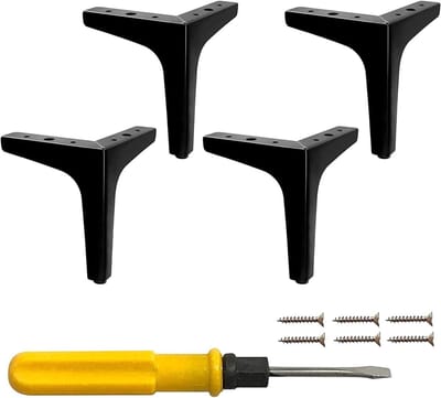 Bankpoten set - Meubelvoeten - Meubels verhogen - Sterk metaal - 17cm - Zwart