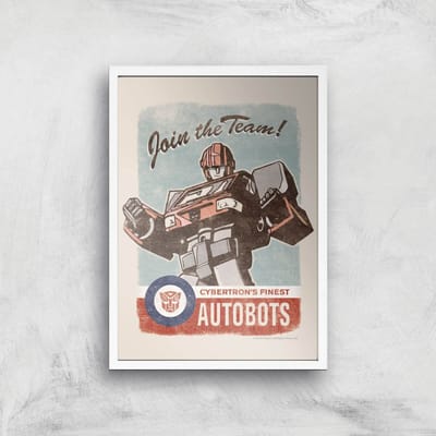 Transformers Join The Team Art Print - A4 - White Frame
