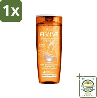 1 x L'Oréal Paris Elvive - Shampoo - Extraordinary Oil - Kokosolie - Voor Droog Haar - 250 ml- Shampoo Voor Droog Haar - Kokosolie Shampoo - Fijne Kokosolie - Siliconenvrije Shampoo - Voeding Voor Haar