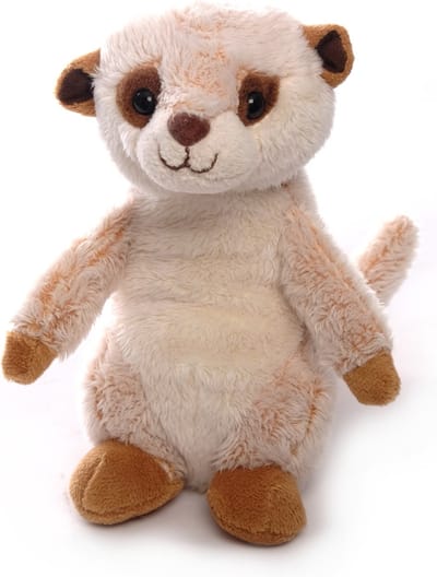 Inware pluche stokstaartje knuffeldier - beige - staand - 20 cm - Dieren knuffels