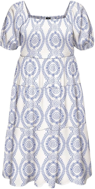 Vero Moda Curve Gesmokte jurk VMCROKAYA Midi-jurk