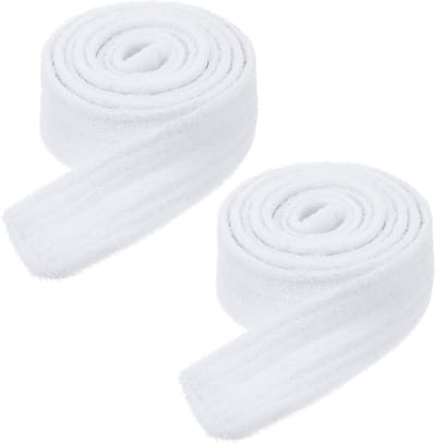 Vervangende Badjasriem Set van 2, Zachte Katoenen Flanel Badjasriemen voor Hotel, Spa en Bruiloften, 180x6cm, Dikke Taillebanden in Wit