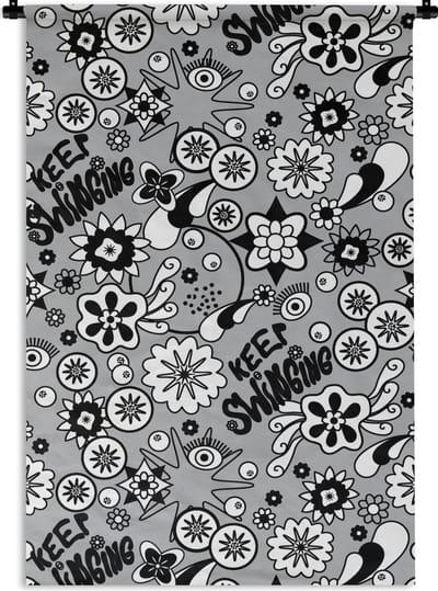 Wandkleed - Wanddoek - Bloemen - Patronen - Quotes - 60x90 cm - Wandtapijt