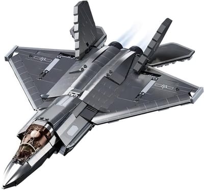 Sluban J‑35 Stealth Aircraft vliegtuig bouwspeelgoed kinderen vanaf 12 jaar - Constructiespeelgoed modelbouw - bouwdoos met 812 bouwstenen - M38-B1186