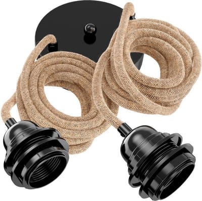 Lampfitting voor plafond - Natuur - 2 fittings zwart