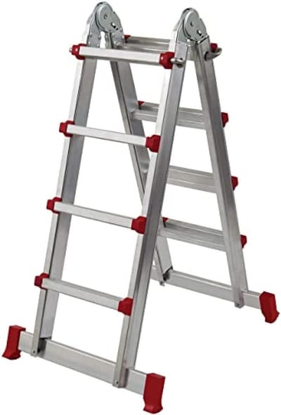 Multifunctionele Ladder - Aluminium Werkplatform - Klus Klussen Binnen - Opvouwbaar Lichtgewicht - 4x4 Treden - Meerkleurig