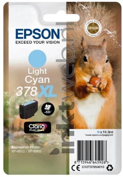 Epson Squirrel 378XL Eekhoorn Claria Photo HD afzonderlijke lichtcyaan inkt