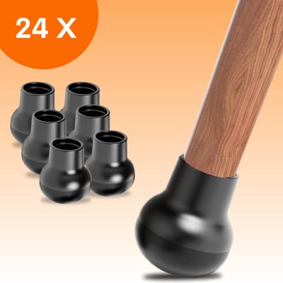 FLOOQ Premium Stoelpootdoppen Tapijt/Vloerbedekking 14-19mm - Stoelpoot beschermers - Vloerbescherming - 24 Stuks – Rond - Francis
