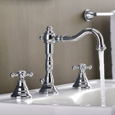 Kronenbach IOTA 2.0 three-hole basin mixer with drain 54902CRKB