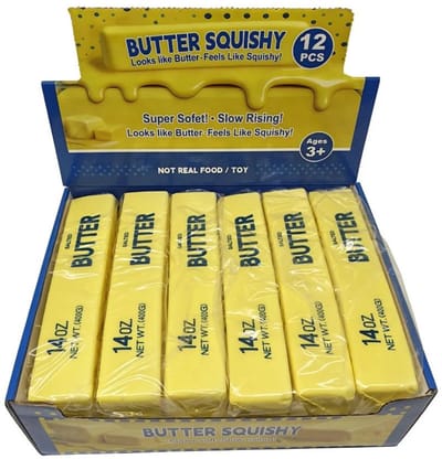 Squishy boter XL 21 cm 1 stuks - slow rising - butter -kinderen - fidget