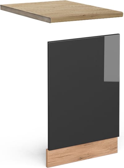 Vicco Fame-Line Keukenonderkast – 80 cm, WB Antraciet Bordeauxrode hoogglans