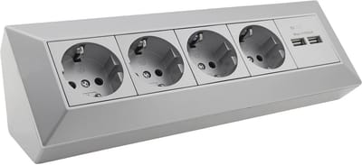 Hoekstopcontact met 4 Stopcontacten en 2 USB-A Poorten voor Keuken en Kantoor