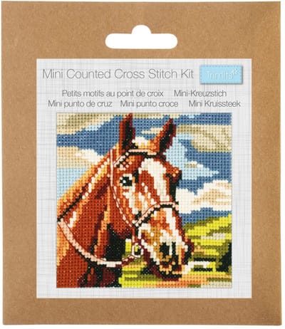 Borduurpakket Kruissteekpakket Telpatroon: Paard