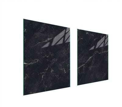 TMK ArtDeko Serie - Glazen Beschermplaat - 85x52 cm - Marmereffect - Hittebestendig