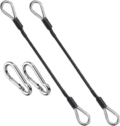 Gym Kabel - Fitness Touw - Thuis Kracht Ttraining - Roestvrij Staal - 26 cm - Zwart