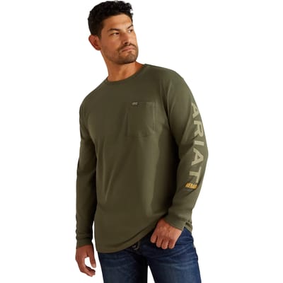 T-shirt met lange mouwen en zak Ariat Rebar Cotton Strong Standard