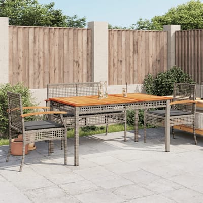 vidaXL - 5-delige - Tuinset - met - kussens - poly - rattan - grijs