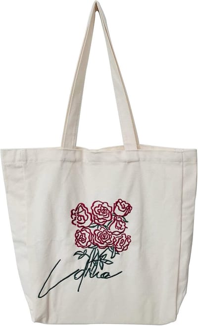 Canvas boodschappentas dames met ritssluiting - multifunctionele draagtas voor school werk en reizen