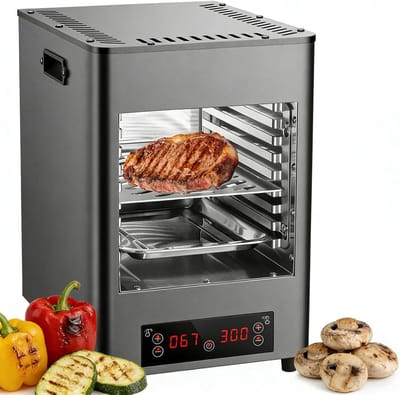 Elektrische Binnen Grill - Steak Grill Rookvrij - Buiten Koken - 1700W Commerciële Kracht - TypeA - Meerkleurig