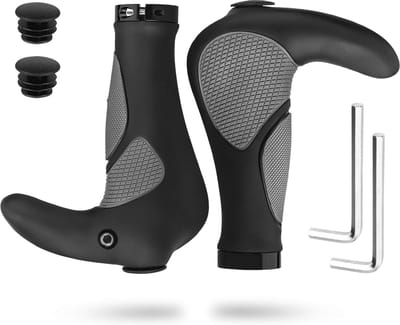 Fietshandvatten - Stuurgrepen - Comfortabel Fietsen - Ergonomisch Ontwerp - 22 mm - Zwart Grijs