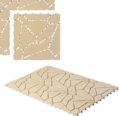 Buiten Kliktegels 30x30 cm Natuursteen-look, Weerbestendig voor Balkon en Terras (24 Stuks)