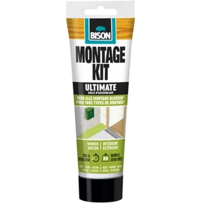 Bison Montagekit Ultimate tube 165 g, extreem sterk, montagelijm, bevestigen, hoge eindsterkte, binnen en buiten, blijvend elastisch, oplosmiddelvrij