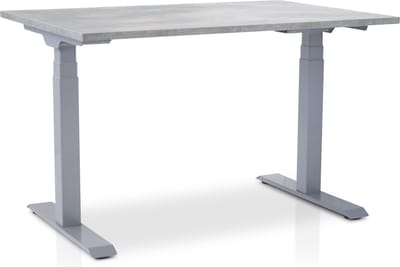 Zit-sta bureau elektrisch verstelbaar - MRC PRO NEN-EN 527 | 120 x 80 cm | frame aluminium - blad betonlook | memory functie met USB | 150kg draagvermogen