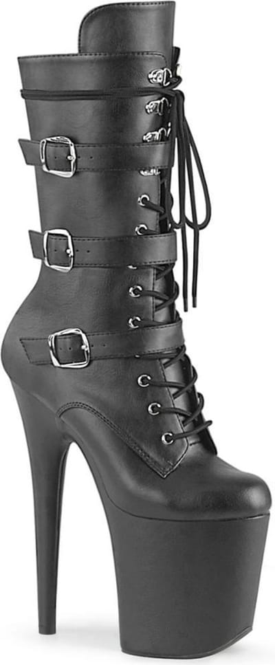 Pleaser - FLAMINGO-1053 Plateau Laarzen - Paaldans schoenen - 35 Shoes - Zwart