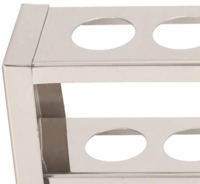 Dailygoods- Reageerbuis Standaard 12 Gaten - Roestvrij Staal Houder - Laboratorium Buis Standaard - Gat Diameter 2,3 cm - Totale Lengte 39 cm - Stabiele Prestaties - Buisstandaard