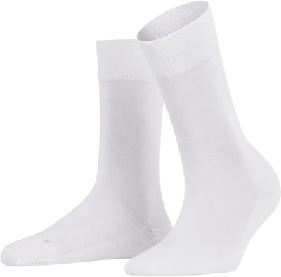 FALKE Sensitive London met comfort tailleband katoen sokken dames wit - maat 35-38