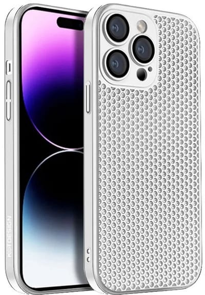 Cityhoesje - iPhone 15 Pro Max - Kstdesign Icenets - Series Backcover, Heat Dissipation Hard - Wit